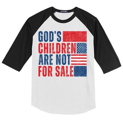 Gods Children Are Not For Sale Vintage Distressed Kids Colorblock Raglan Jersey