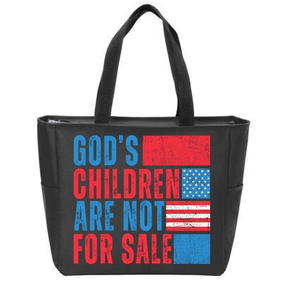 Gods Children Are Not For Sale Vintage Distressed Zip Tote Bag