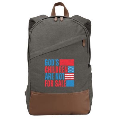 Gods Children Are Not For Sale Vintage Distressed Cotton Canvas Backpack