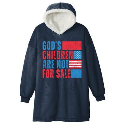 Gods Children Are Not For Sale Vintage Distressed Hooded Wearable Blanket