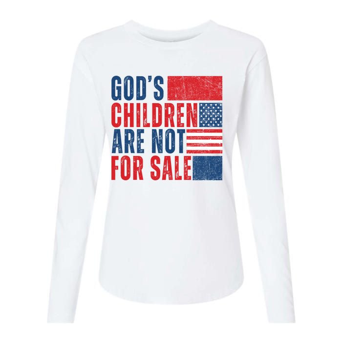 Gods Children Are Not For Sale Vintage Distressed Womens Cotton Relaxed Long Sleeve T-Shirt