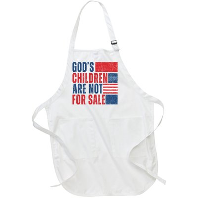 Gods Children Are Not For Sale Vintage Distressed Full-Length Apron With Pockets