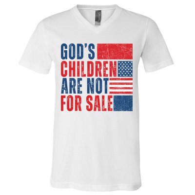 Gods Children Are Not For Sale Vintage Distressed V-Neck T-Shirt