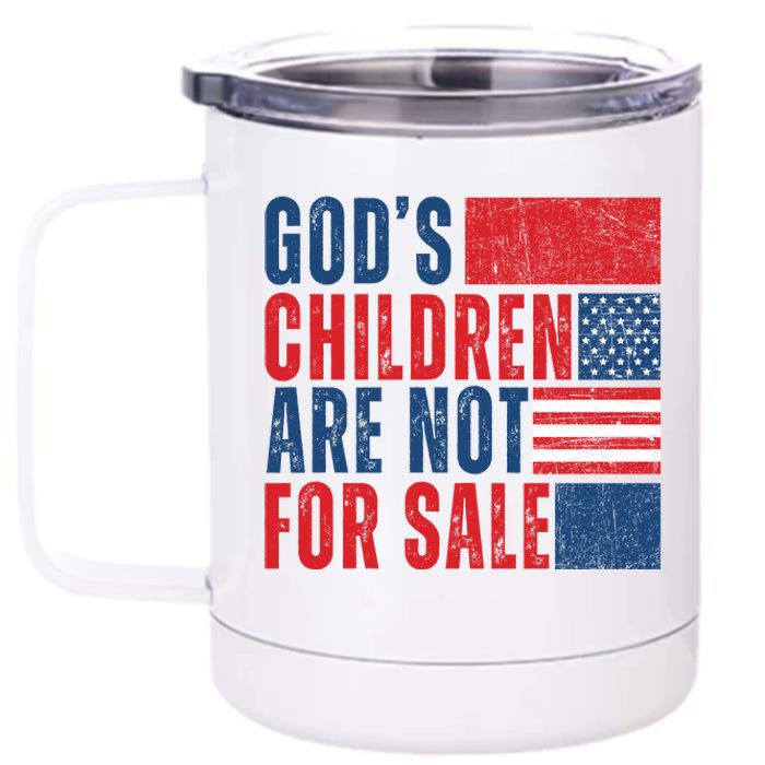 Gods Children Are Not For Sale Vintage Distressed 12 oz Stainless Steel Tumbler Cup