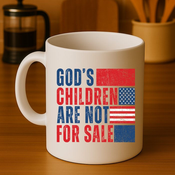 Gods Children Are Not For Sale Vintage Distressed Mug
