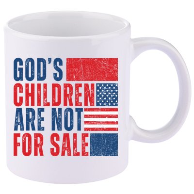 Gods Children Are Not For Sale Vintage Distressed 11oz C Handle Ceramic Mug