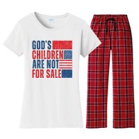 Gods Children Are Not For Sale Vintage Distressed Women's Flannel Pajama Set