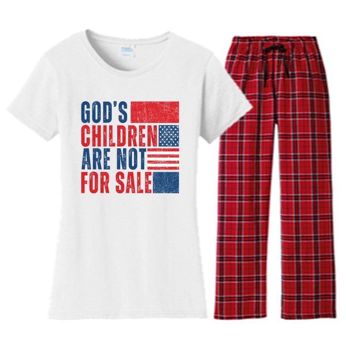 Gods Children Are Not For Sale Vintage Distressed Women's Flannel Pajama Set