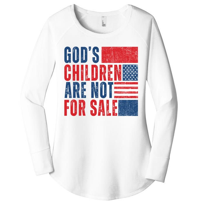 Gods Children Are Not For Sale Vintage Distressed Women's Perfect Tri Tunic Long Sleeve Shirt