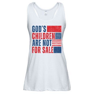Gods Children Are Not For Sale Vintage Distressed Ladies Essential Flowy Tank