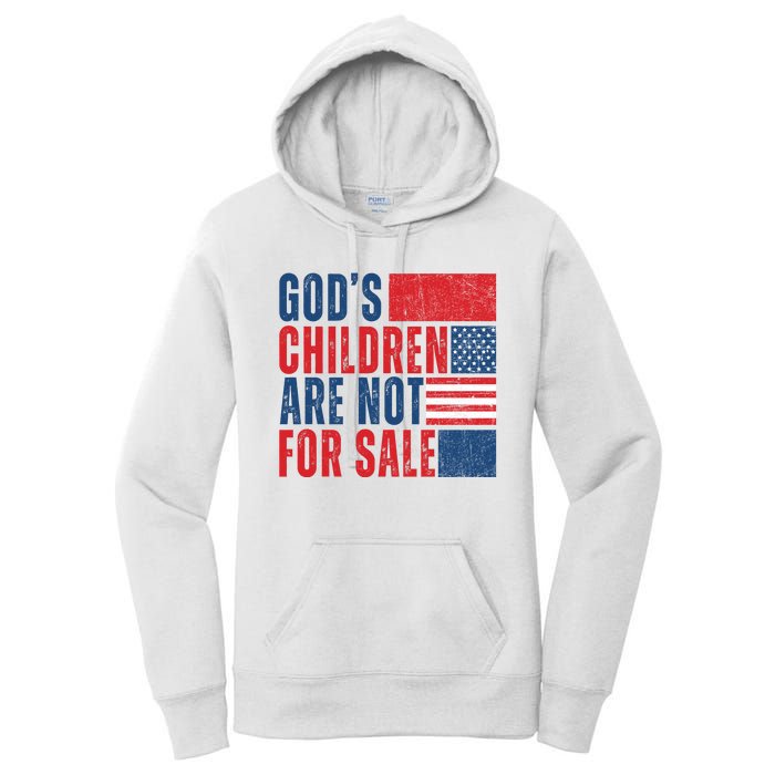 Gods Children Are Not For Sale Vintage Distressed Women's Pullover Hoodie