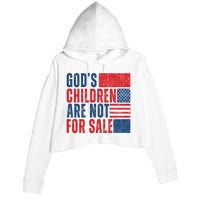 Gods Children Are Not For Sale Vintage Distressed Crop Fleece Hoodie