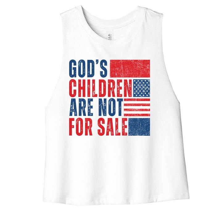 Gods Children Are Not For Sale Vintage Distressed Women's Racerback Cropped Tank