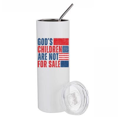 Gods Children Are Not For Sale Vintage Distressed Stainless Steel Tumbler