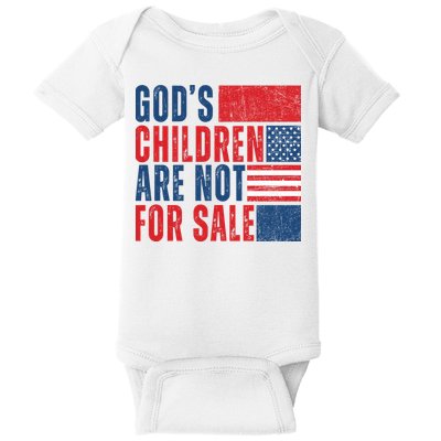 Gods Children Are Not For Sale Vintage Distressed Baby Bodysuit