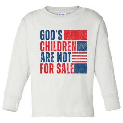 Gods Children Are Not For Sale Vintage Distressed Toddler Long Sleeve Shirt