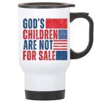 Gods Children Are Not For Sale Vintage Distressed Stainless Steel Travel Mug