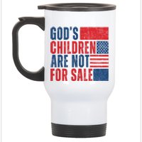 Gods Children Are Not For Sale Vintage Distressed Stainless Steel Travel Mug