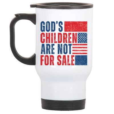 Gods Children Are Not For Sale Vintage Distressed Stainless Steel Travel Mug