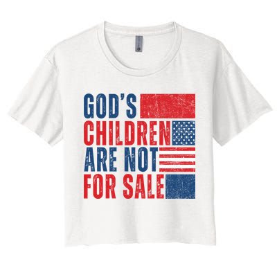Gods Children Are Not For Sale Vintage Distressed Crop Top