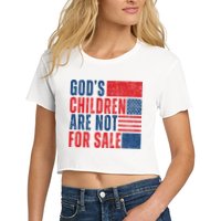 Gods Children Are Not For Sale Vintage Distressed Crop Top