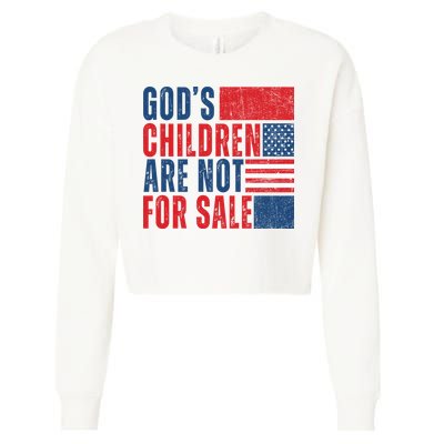Gods Children Are Not For Sale Vintage Distressed Cropped Pullover Crew
