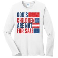 Gods Children Are Not For Sale Vintage Distressed Ladies Long Sleeve Shirt