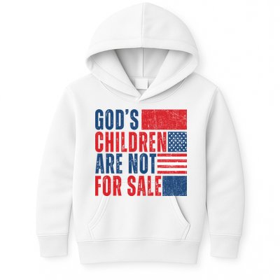 Gods Children Are Not For Sale Vintage Distressed Kids Hoodie