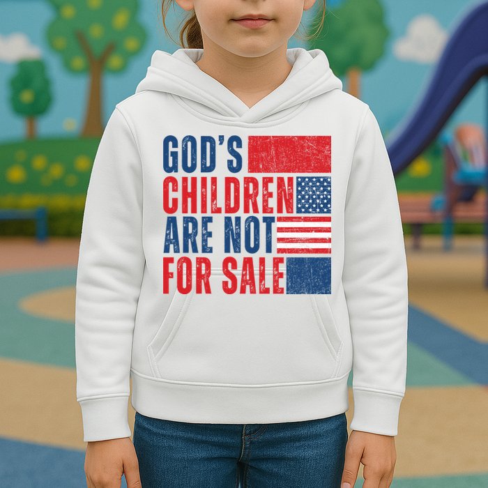 Gods Children Are Not For Sale Vintage Distressed Kids Hoodie