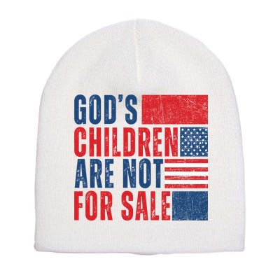 Gods Children Are Not For Sale Vintage Distressed Short Acrylic Beanie