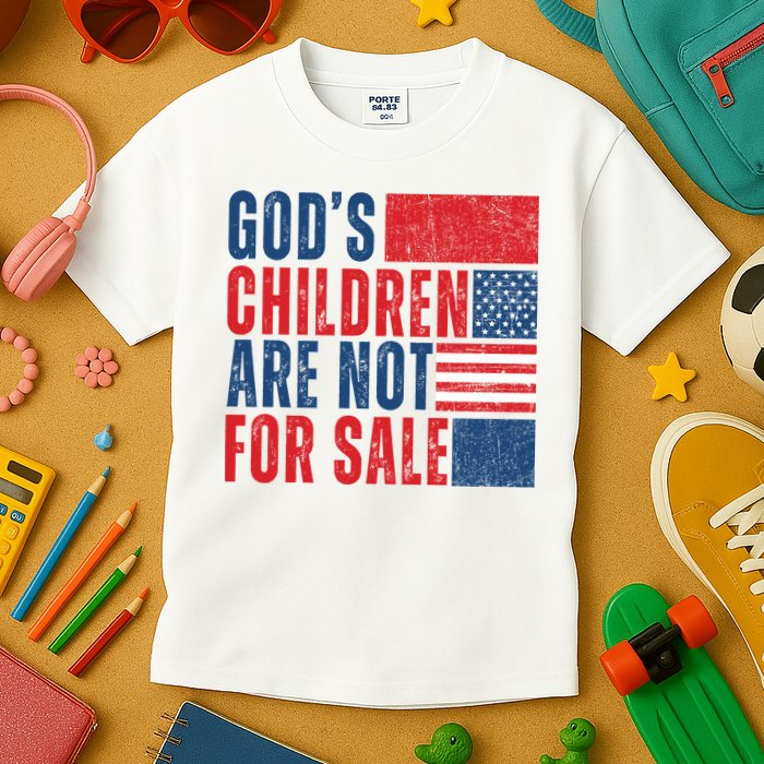 Gods Children Are Not For Sale Vintage Distressed Kids T-Shirt