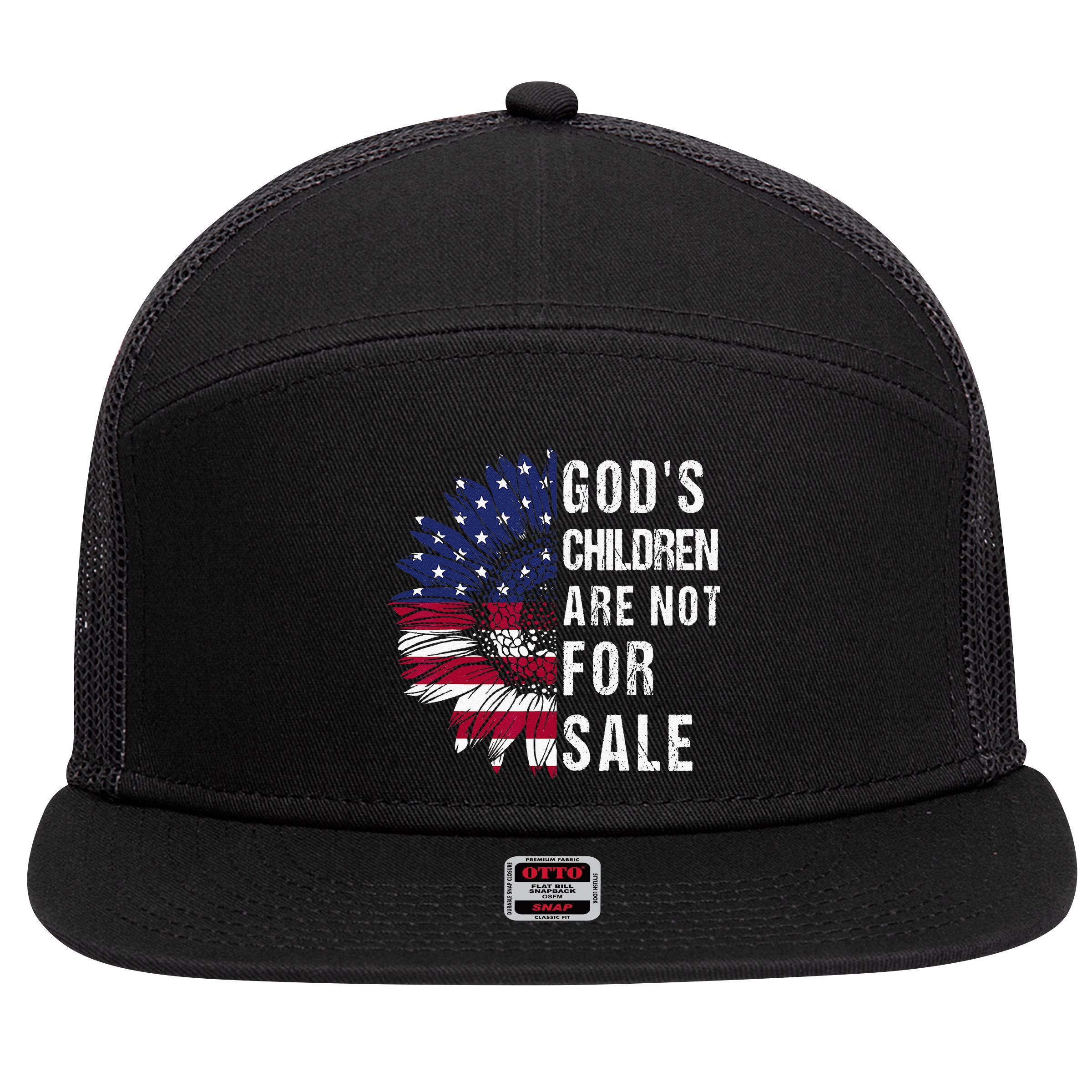 God's Children Are Not For Sale Funny Political 7 Panel Mesh Trucker Snapback Hat