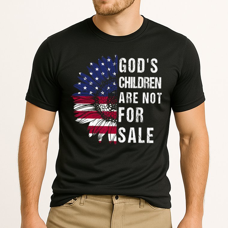 God's Children Are Not For Sale Funny Political Cooling Performance Crew T-Shirt