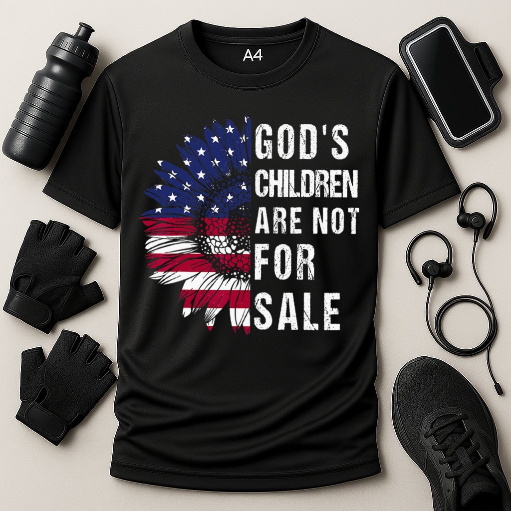 God's Children Are Not For Sale Funny Political Cooling Performance Crew T-Shirt