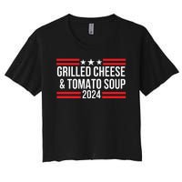 Grilled Cheese And Tomato Soup 2024 Funny Foodie Food Women's Crop Top Tee