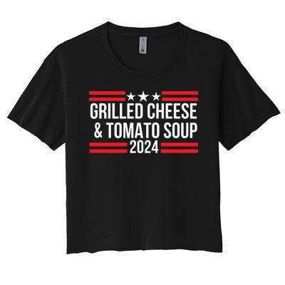 Grilled Cheese And Tomato Soup 2024 Funny Foodie Food Women's Crop Top Tee