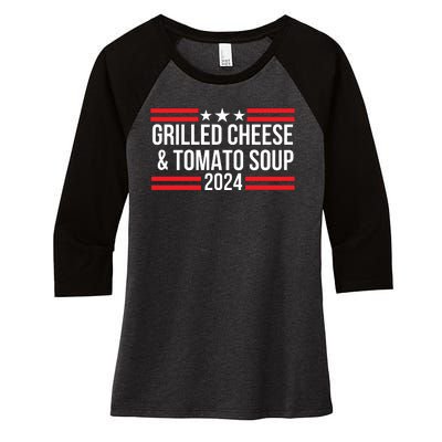 Grilled Cheese And Tomato Soup 2024 Funny Foodie Food Women's Tri-Blend 3/4-Sleeve Raglan Shirt