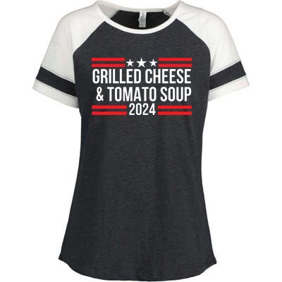 Grilled Cheese And Tomato Soup 2024 Funny Foodie Food Enza Ladies Jersey Colorblock Tee