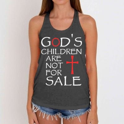 Gods Children Are Not For Sale Movie Quote Women's Knotted Racerback Tank