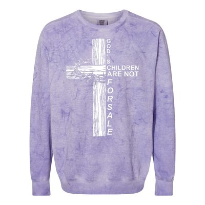 Gods Children Are Not For Sale Cross Colorblast Crewneck Sweatshirt