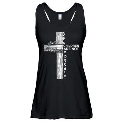 Gods Children Are Not For Sale Cross Ladies Essential Flowy Tank