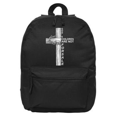 Gods Children Are Not For Sale Cross 16 in Basic Backpack