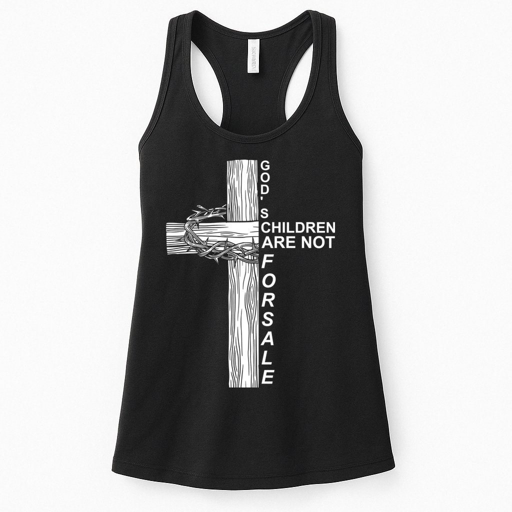 Gods Children Are Not For Sale Cross Womens Tank Top