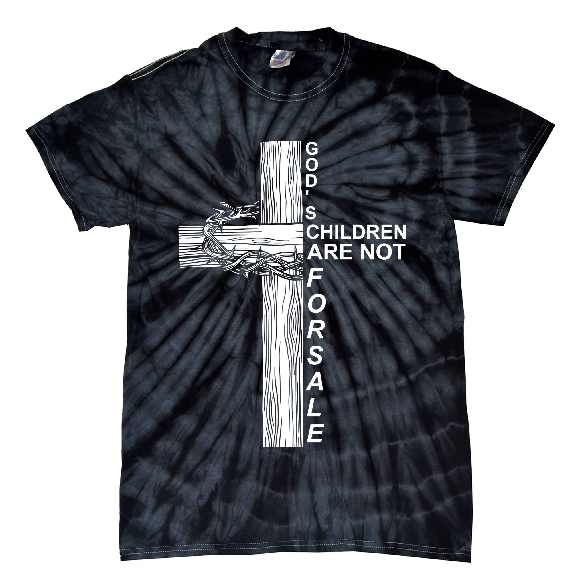Gods Children Are Not For Sale Cross Tie-Dye T-Shirt