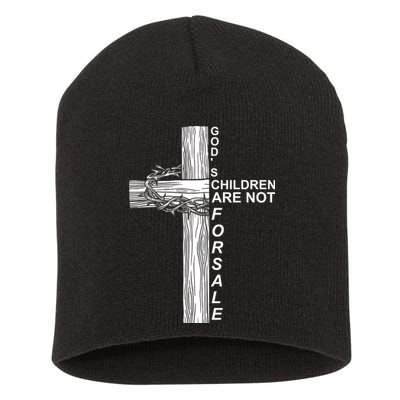 Gods Children Are Not For Sale Cross Short Acrylic Beanie