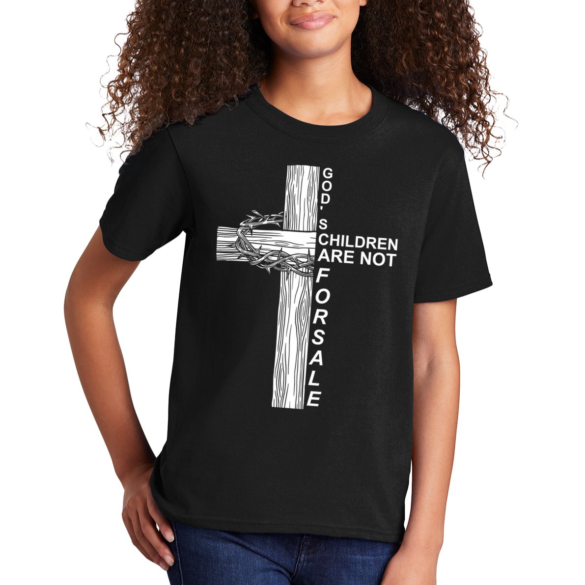 Gods Children Are Not For Sale Cross Kids T-Shirt