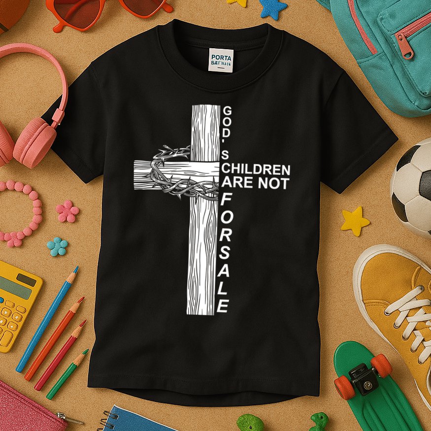 Gods Children Are Not For Sale Cross Kids T-Shirt