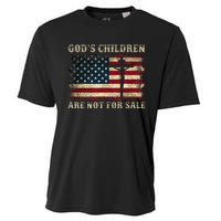 Gods Children Are Not For Sale American Flag Cross Christian Cooling Performance Crew T-Shirt