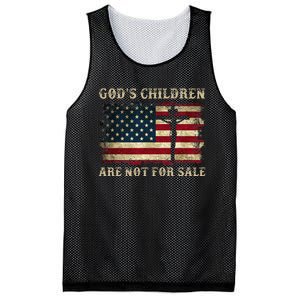 Gods Children Are Not For Sale American Flag Cross Christian Mesh Reversible Basketball Jersey Tank