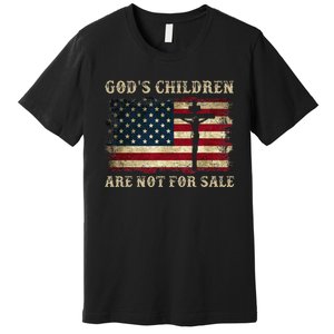 Gods Children Are Not For Sale American Flag Cross Christian Premium T-Shirt